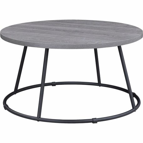 Lorell Accession Coffee Table - Round Top - Powder Coated Four Leg Base - 4 Legs - 200 lb Capacity x 1" Table Top Thickness x 31