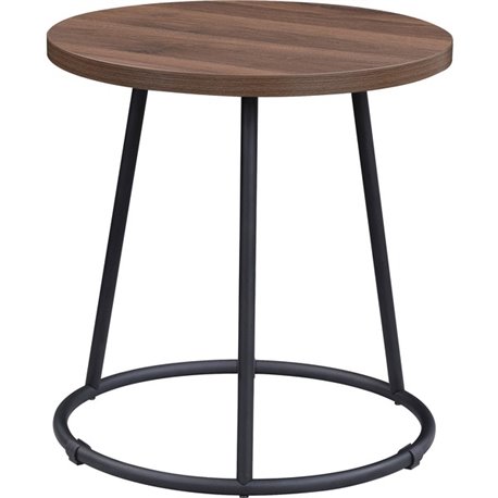 Lorell Accession End Table - Round Top - Powder Coated Four Leg Base - 4 Legs - 200 lb Capacity x 1" Table Top Thickness x 19" T