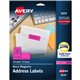 Avery Shipping Labels - 1" Width x 2 5/8" Length - Permanent Adhesive - Rectangle - Laser - Neon Magenta - Paper - 30 / Sheet - 