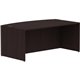 Lorell Essentials Series Bowfront Desk Shell - 72" x 41.4"29.5" Desk Shell, 1" Top - Bow Front Edge - Finish: Espresso Laminate