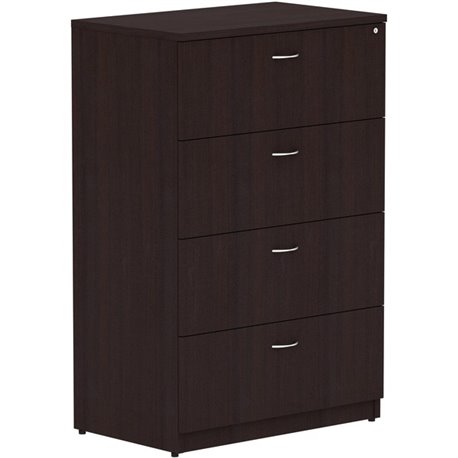 Lorell Essentials Series 4-Drawer Lateral File - 35.5" x 22"54.8" Lateral File, 1" Top - 4 x File Drawer(s) - Finish: Espresso L