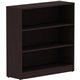 Lorell Laminate Bookcase - 36" x 12" x 36" - 3 x Shelf(ves) - Laminated, Sturdy, Contemporary Style, Square Edge, Adjustable She