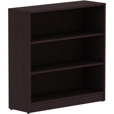 Lorell Laminate Bookcase - 36" x 12" x 36" - 3 x Shelf(ves) - Laminated, Sturdy, Contemporary Style, Square Edge, Adjustable She