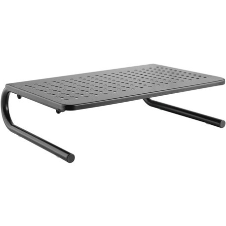 Lorell Monitor/Laptop Stand - 20 lb Load Capacity - 5.5" Height x 14.5" Depth - Desktop - Steel - Black - For Monitor, Notebook 