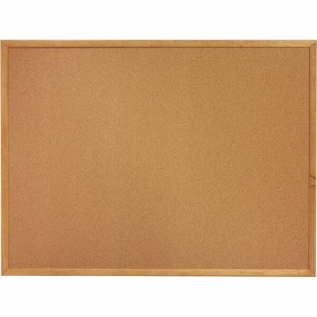 Lorell Bulletin Board - 48" Height x 72" Width - Cork Surface - Long Lasting, Warp Resistant - Oak Oak Frame - 1 Each