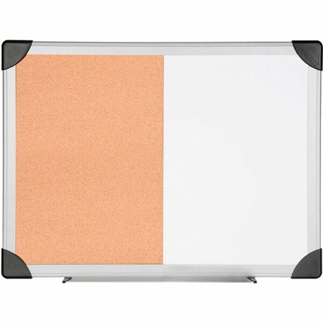 Lorell Combo Dry-Erase/Cork Board - 24" Height x 36" Width - Natural Cork Surface - Self-healing - Aluminum Frame - 1 Each