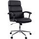 Lorell High-back Office Chair - Black Bonded Leather Seat - Black Bonded Leather Back - 1 Each