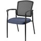 Lorell Mesh Back Stackable Guest Chair - Dillon Ocean Antimicrobial Vinyl Seat - Black Mesh Back - Black Powder Coated Steel Fra