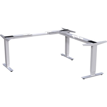 Lorell Quadro Workstation Sit-to-Stand 3-Leg Base - Silver Three Leg Base - 3 Legs - 24" to 50" Adjustment - 50" Height - Assemb