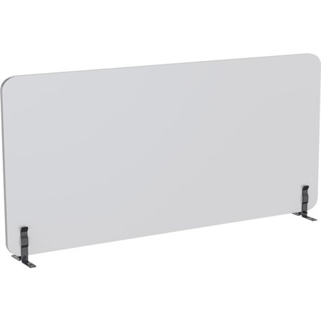 Lorell Acoustic Desktop Privacy Panel - 59" Width x 23.6" Height - Polyester Fiber - Light Gray - 1 Each