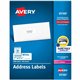 Avery Address Labels - Sure Feed Technology - 1" Width x 2 5/8" Length - Permanent Adhesive - Rectangle - Laser - White - Paper 