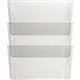 Lorell Wall File Pockets - 14.8" Height x 13.1" Width x 4.3" Depth - Clear - 3 / Pack