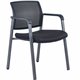 Lorell Mesh Back Guest Chair - Black Fabric Seat - Black Mesh Back - 1 Each