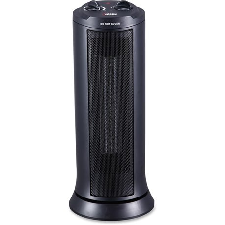 Lorell 17" Ceramic Tower Heater - Ceramic - Electric - Electric - 800 W to 1500 W - 2 x Heat Settings - 100 Sq. ft. Coverage Are