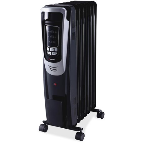 Lorell LED Display Mobile Radiator Heater - Electric - Electric - 600 W to 1500 W - 3 x Heat Settings - 150 Sq. ft. Coverage Are