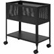 Lorell Mesh Rolling File - 4 Casters - Steel - x 13.3" Width x 24.2" Depth x 27.7" Height - Black - 1 Each