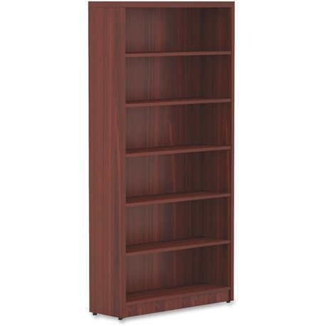 Lorell Chateau Series Bookshelf - 1.5" Top, 36" x 11.6"72.5" Bookshelf - 6 Shelve(s) - Reeded Edge - Material: P2 Particleboard 