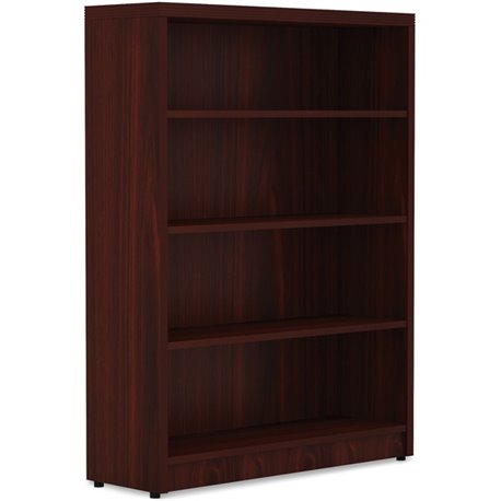 Lorell Chateau Series Bookshelf - 1.5" Top, 36" x 11.6"48.5" Bookshelf - 4 Shelve(s) - Reeded Edge - Material: P2 Particleboard 