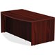 Lorell Chateau Series Bowfront Desk - 36" x 72"29.5" , 1.5" Top - Reeded Edge