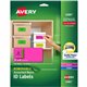 Avery Multipurpose Labels - 2" Width x 4" Length - Removable Adhesive - Rectangle - Laser, Inkjet - Neon Green, Neon Magenta, Ne