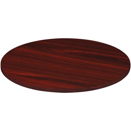 Lorell Chateau Series Round Conference Tabletop - 42" , 0.1" Edge - Reeded Edge - Finish: Mahogany Laminate