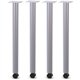Lorell Tabletop Post Legs - 1" x 2"27.8" , 2" Caster - Material: Steel - Finish: Gray