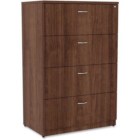 Lorell Essentials Series 4-Drawer Lateral File - 1" Top, 35.5" x 22"54.8" - 4 x File Drawer(s) - Finish: Walnut Laminate