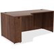 Lorell Essentials Series Left Corner Credenza - 66" x 36"29.5" , 0.1" Edge - Material: Metal - Finish: Walnut Laminate