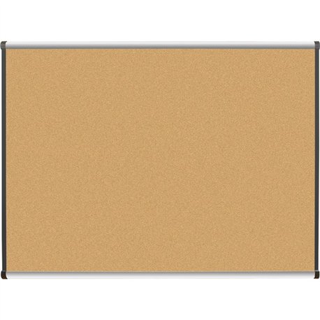 Lorell Satin-Finish Bulletin Board - 48" Height x 36" Width - Natural Cork Surface - Durable, Self-healing - Silver Anodized Alu