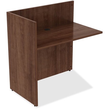 Lorell Essentials Series Reception Return - 42" x 24"41.5" , 0.1" Edge - Finish: Walnut Laminate