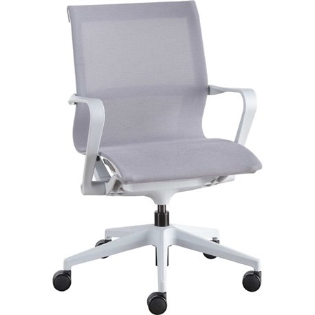 Lorell Premium Executive Mesh Mid-back Sling Chair - Nylon Seat - Nylon, Mesh Back - Plastic Frame - Mid Back - 5-star Base - Gr