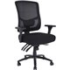 Lorell Big & Tall Mesh Back Office Chair - Fabric Seat - Black - Armrest - 1 Each