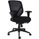 Lorell Executive Mesh High-Back Office Chair - Black Fabric Seat - Black Mesh Back - High Back - 5-star Base - Armrest - 1 Each