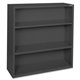 Lorell Fortress Series Bookcase - 34.5" x 13" x 42" - 3 x Shelf(ves) - Black - Powder Coated - Steel - Recycled