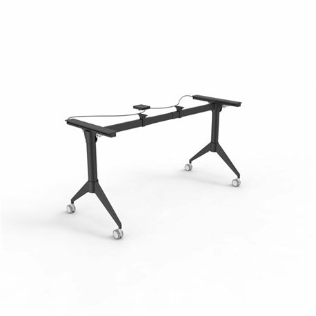 Lorell Spry Nesting Training Table Base - Black Folding Base - 2 Legs - 29.50" Height - Assembly Required - Cold-rolled Steel (C
