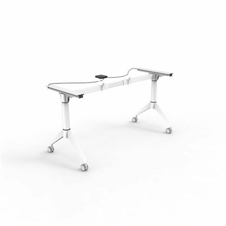 Lorell Spry Nesting Training Table Base - White Folding Base - 2 Legs - 29.50" Height - Assembly Required - Cold-rolled Steel (C