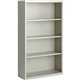 Lorell Fortress Series Bookcase - 34.5" x 13" x 60" - 4 x Shelf(ves) - Light Gray - Powder Coated - Steel - Recycled