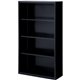 Lorell Fortress Series Bookcase - 34.5" x 13" x 60" - 4 x Shelf(ves) - Black - Powder Coated - Steel - Recycled