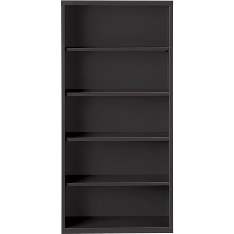 Lorell Fortress Series Bookcase - 34.5" x 13" x 72" - 5 x Shelf(ves) - Black - Powder Coated - Steel - Recycled