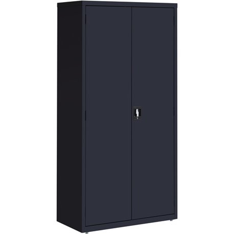 Lorell Fortress Series Storage Cabinet - 36" x 18" x 72" - 5 x Shelf(ves) - Recessed Locking Handle, Hinged Door, Durable - Blac