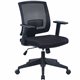 Lorell SOHO Mesh Mid-back Task Chair - Black Fabric Seat - Black Mesh Back - Mid Back - 5-star Base - Armrest - 1 Each