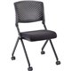 Lorell Upholstered Foldable Nesting Chairs - Black Fabric Seat - Black Plastic Back - Metal Frame - 2 / Carton