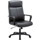 Lorell High-Back Bonded Leather Chair - Black Bonded Leather Seat - Black Bonded Leather Back - High Back - Armrest - 1 Each