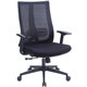 Lorell High-Back Molded Seat Office Chair - Black Fabric Seat - Black Mesh Back - High Back - 5-star Base - Armrest - 1 Each