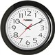 Lorell 13-1/4" Round Wall Clock - Analog - Quartz - White Main Dial - Black/Plastic Case