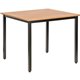 Lorell Faux Wood Outdoor Table - For - Table TopTeak Square Top - Black Four Leg Base - 4 Legs - 36.60" Table Top Length x 36.60