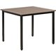 Lorell Faux Wood Outdoor Table - For - Table TopCharcoal Square Top - Black Four Leg Base - 4 Legs - 36.60" Table Top Length x 3