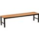 Lorell Faux Wood Outdoor Bench - Teak Faux Wood Seat - Four-legged Base - 1 Each