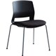 Lorell Arctic Series Stack Chairs - Black Foam, Fabric Seat - Black Back - Four-legged Base - 2 / Carton