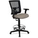 Lorell Mesh Back Drafting Stool - Dillon Stratus Antimicrobial Vinyl Seat - Black Mesh Back - Black Frame - Mid Back - 5-star Ba